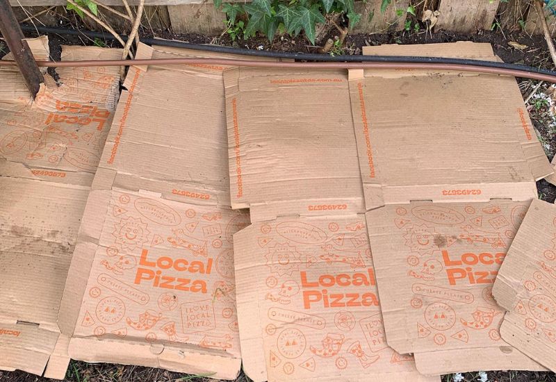 Cardboard mulch