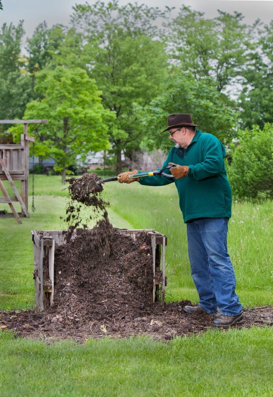 Turning Compost Pile