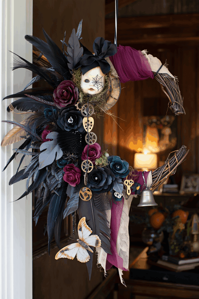 35 Spooktacular DIY Halloween Wreath Ideas That Skip the Copy-Paste Look 29