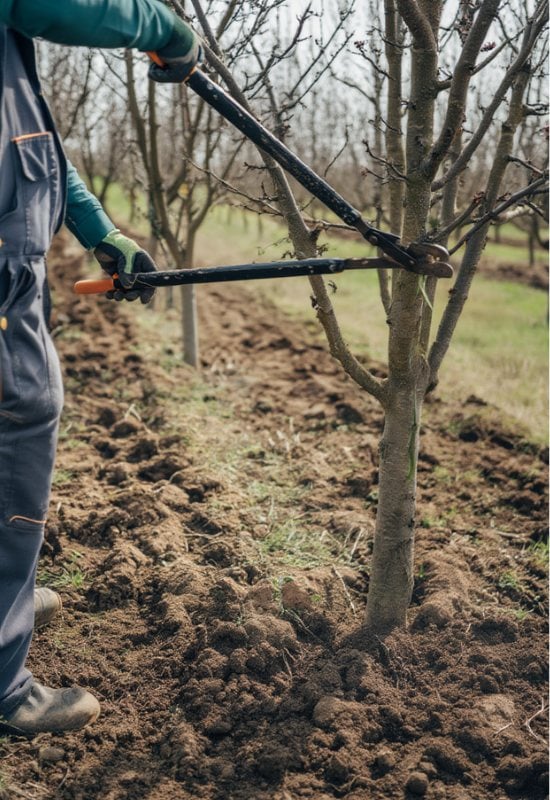 Apple Tree in Shape Pruning Overgrown Branches